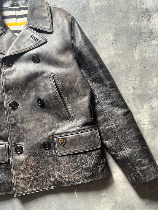 Ralph Lauren Leather Peacoat Jacket (M)