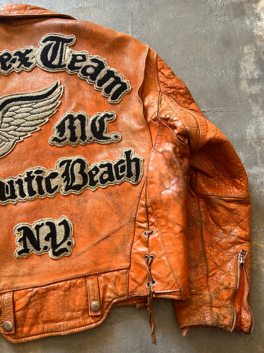 1990’ Distressed Avirex Biker Leather Jacket (M)