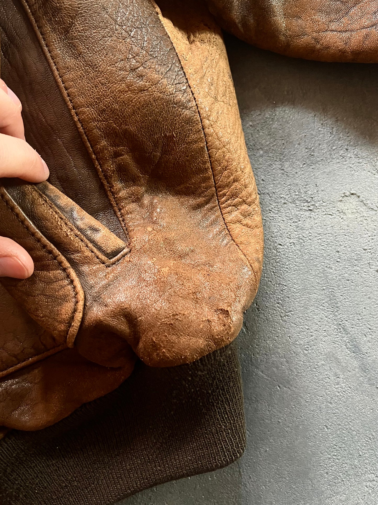 1980’ Avirex A-2 Aviator Leather Jacket (XL)