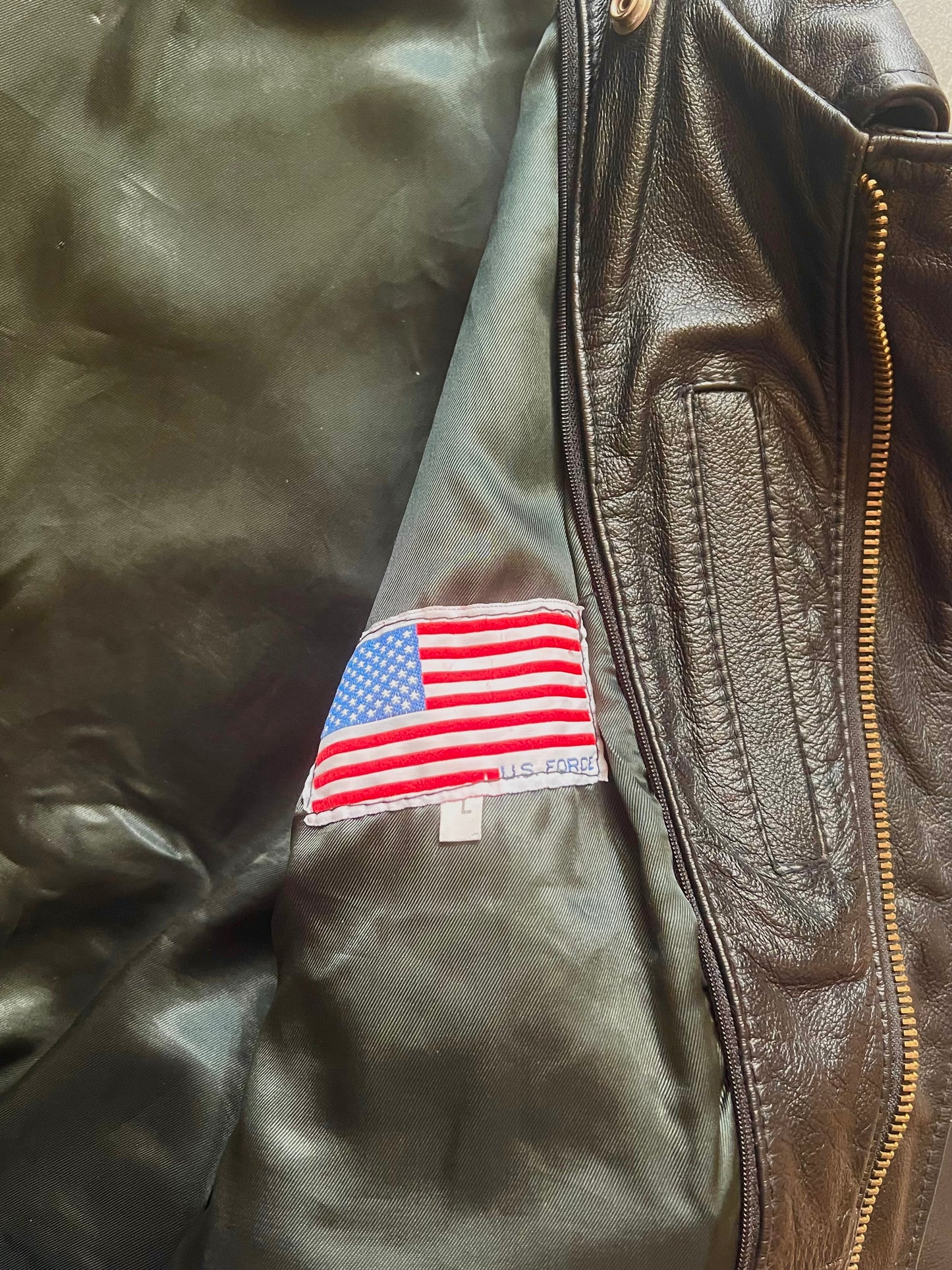 1990’s US Force Aviator Leather Jacket (L)