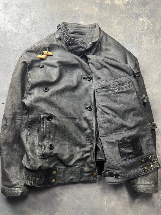Swedish Army Motorcycle Leather Jacket 80’s (L)