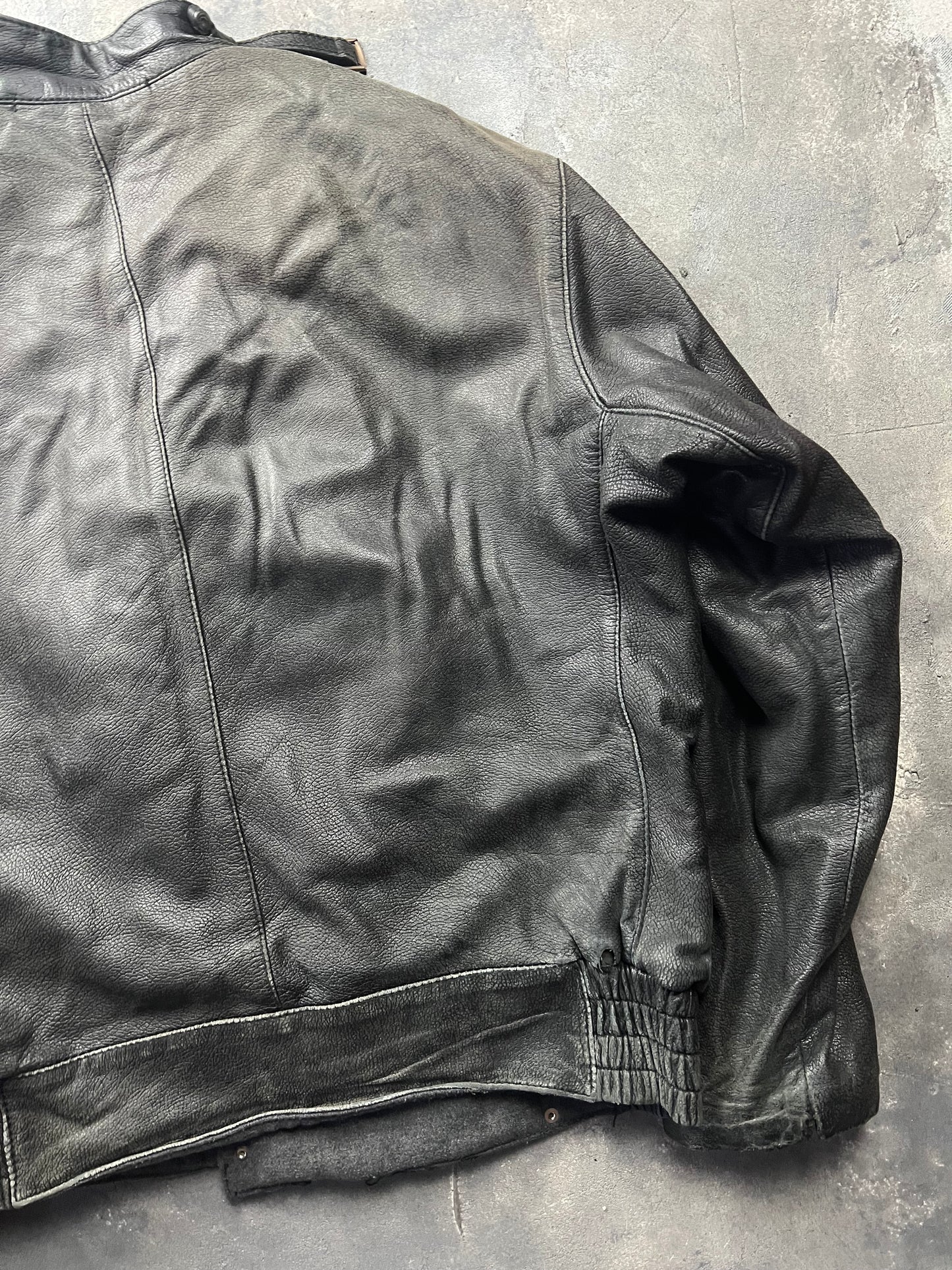 Swedish Army Motorcycle Leather Jacket 80’s (L)