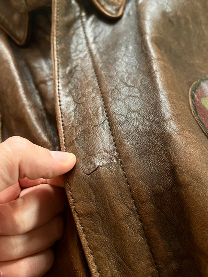 1980’ Avirex A-2 Aviator Leather Jacket (XL)