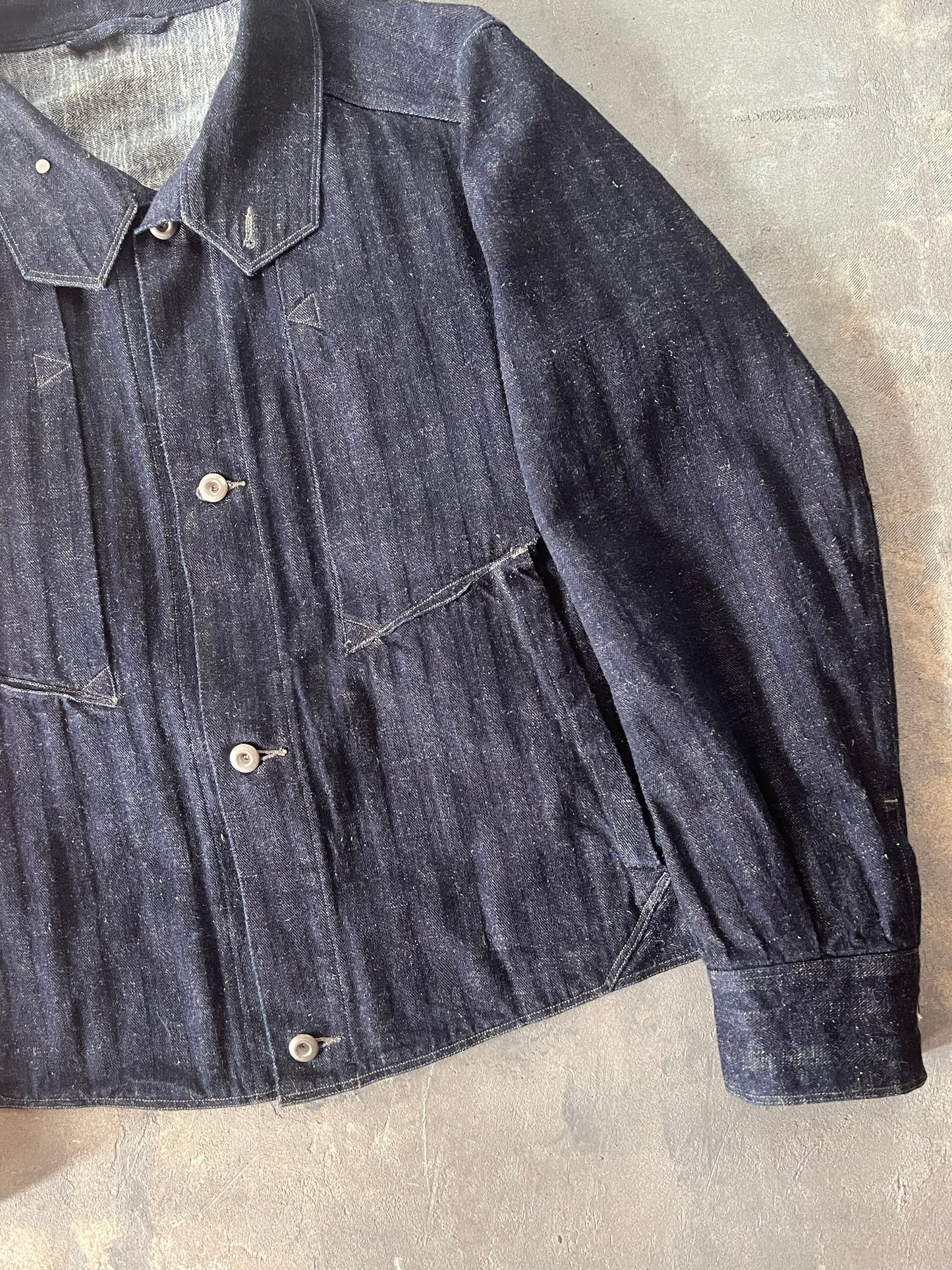 MotivMfg Denim and Linen Jacket Incredible Construction (L)
