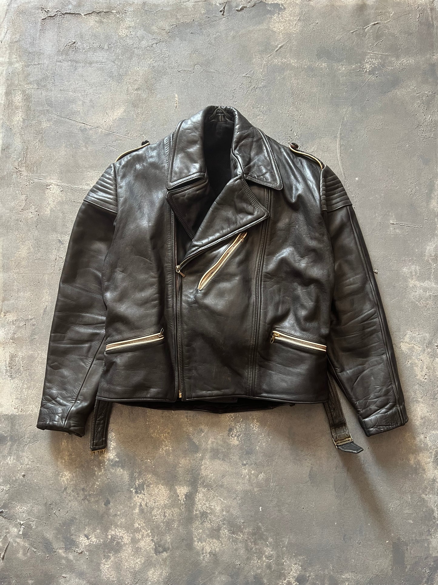 1950’ Biker Leather Jacket (M)