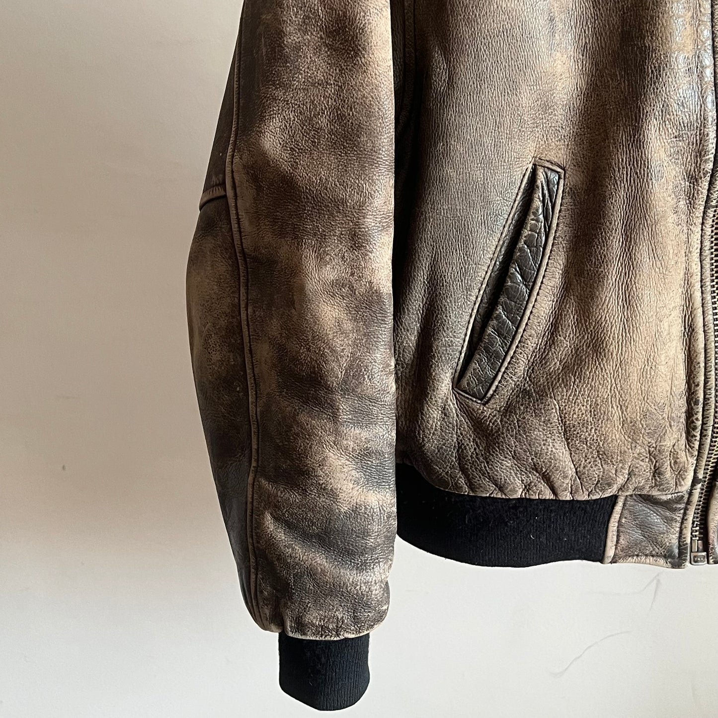 1990’ Redskins Natural Fade Leather Jacket (M)