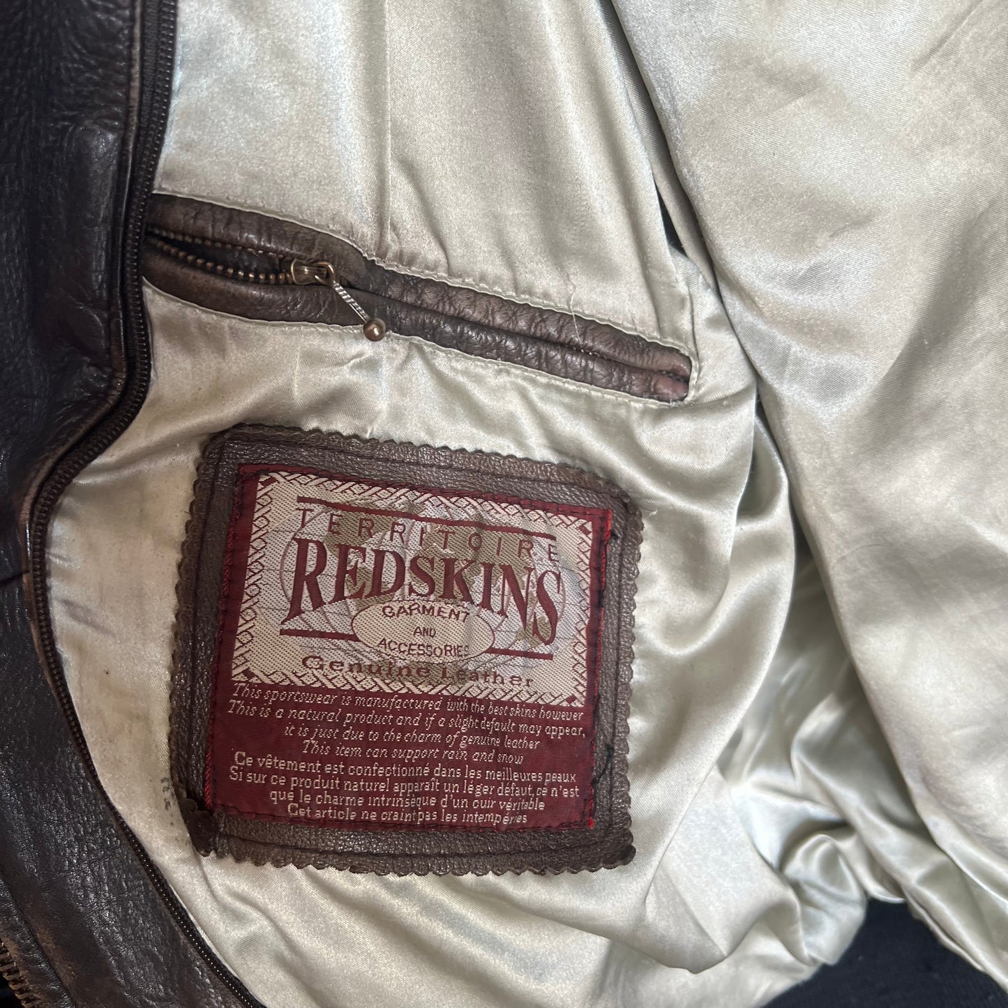 1990’ Redskins Natural Fade Leather Jacket (M)