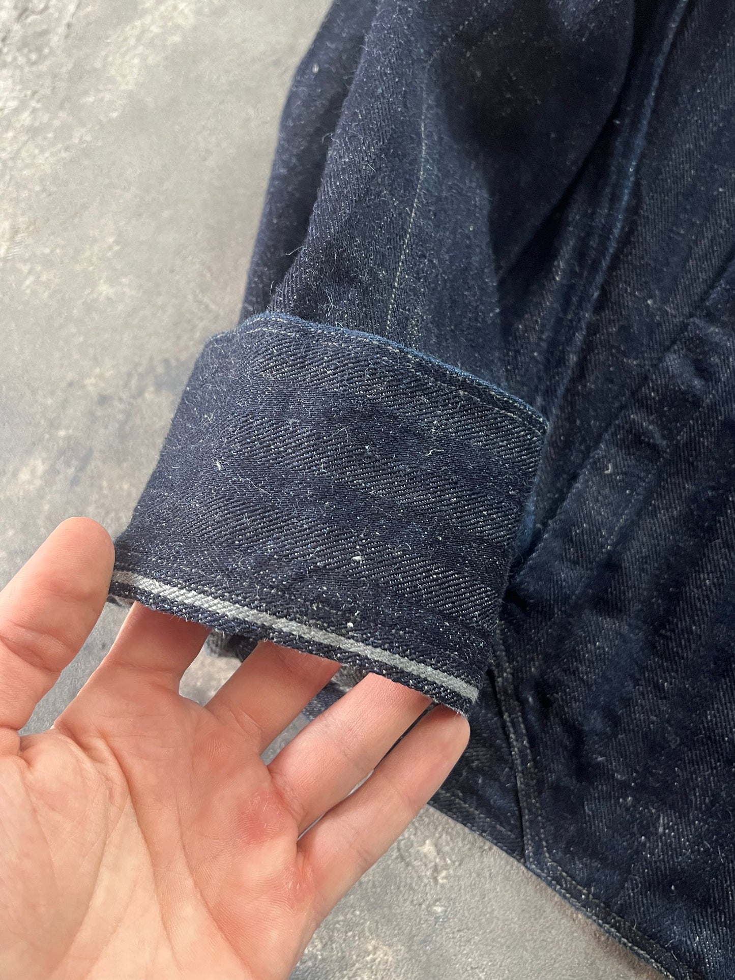 MotivMfg Denim and Linen Jacket Incredible Construction (L)