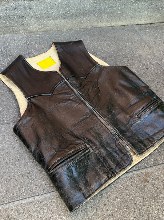 1950’ Italian Leather Vest (M)