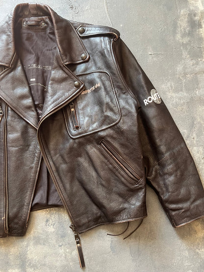 1990’ Leather Biker Jacket Route 66 (L)