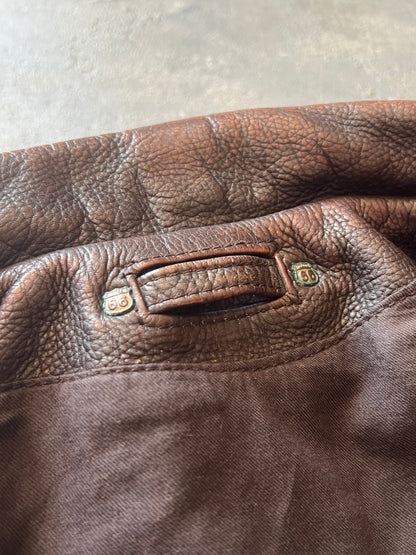 1990’ Leather Biker Jacket Route 66 (L)