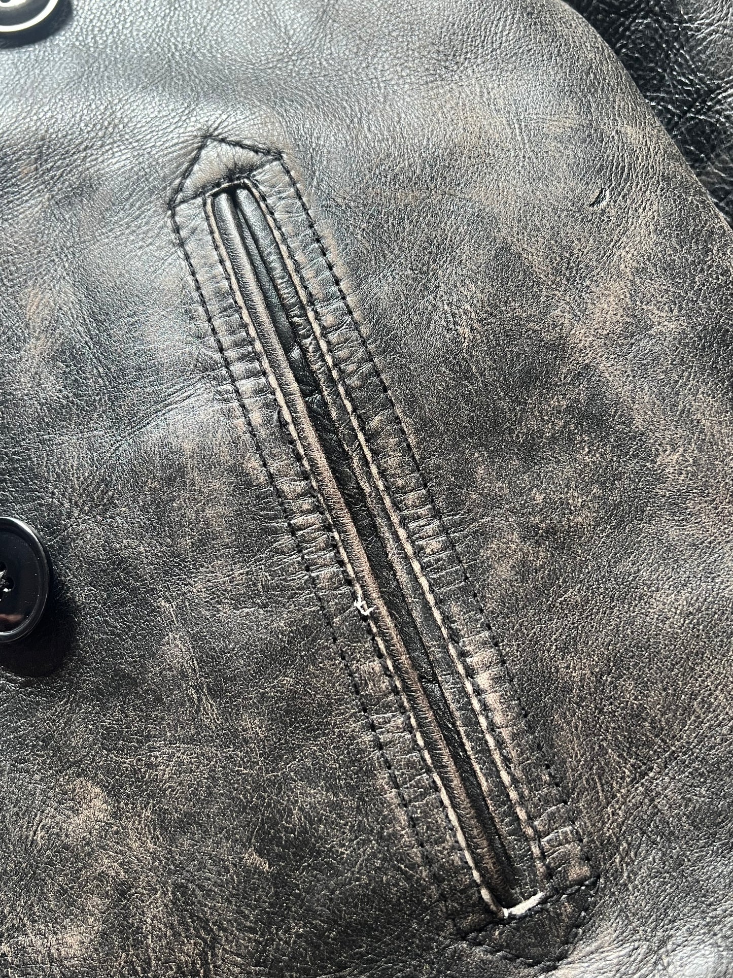 Ralph Lauren Leather Peacoat Jacket (M)
