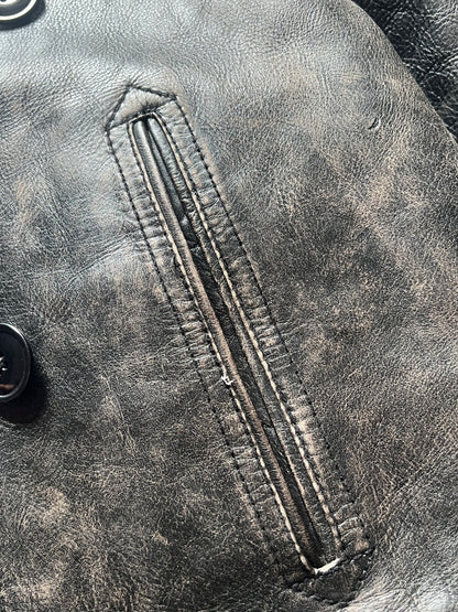 Ralph Lauren Leather Peacoat Jacket (M)