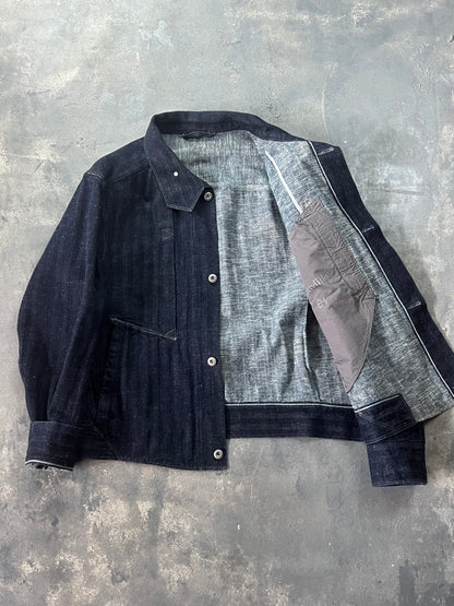 MotivMfg Denim and Linen Jacket Incredible Construction (L)