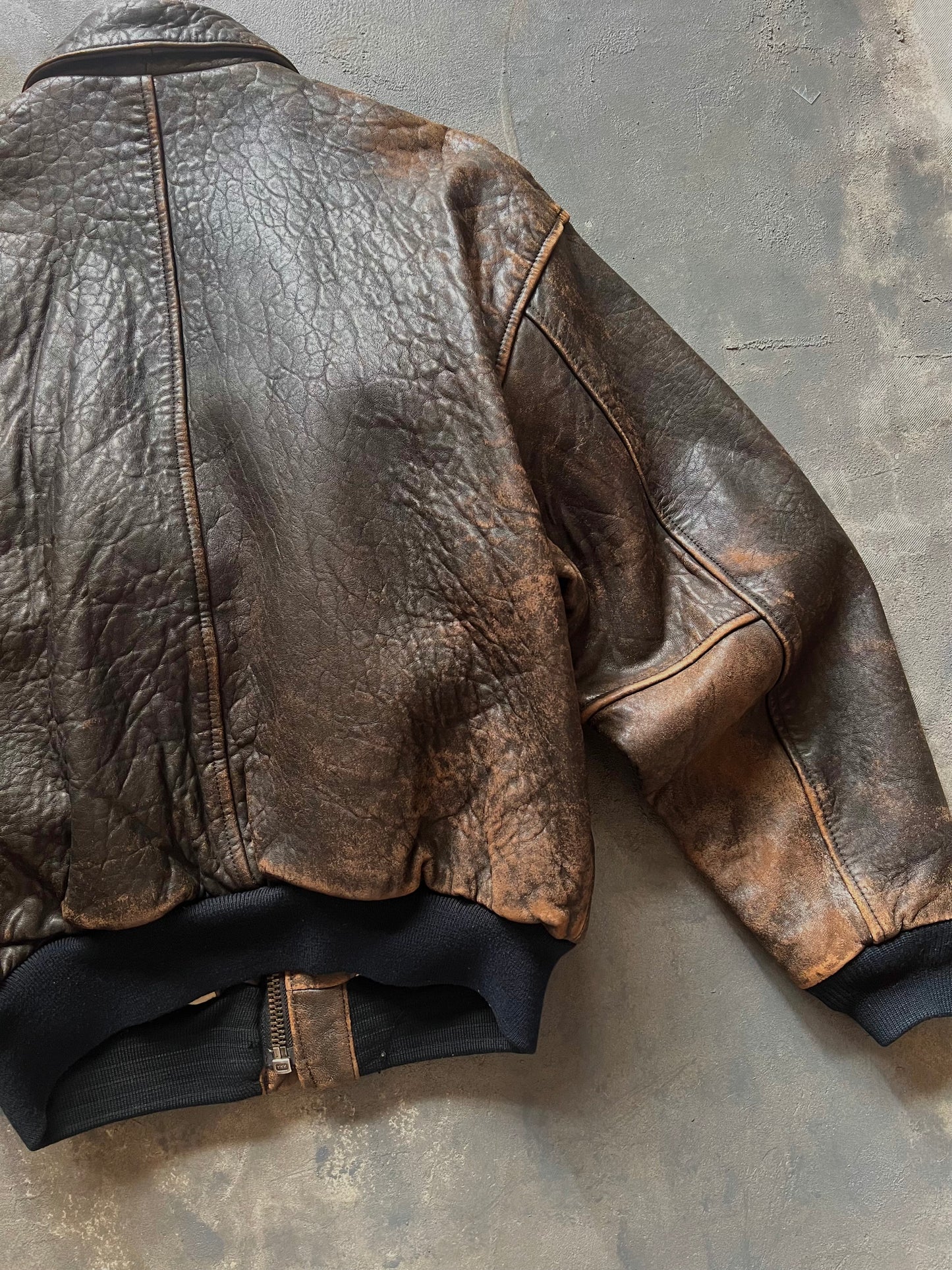 1990’s Avirex A-2 Leather Jacket Made in Korea (M)