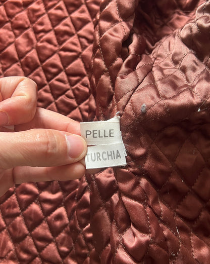 1990’ Red Tips Brown Leather Jacket (M)