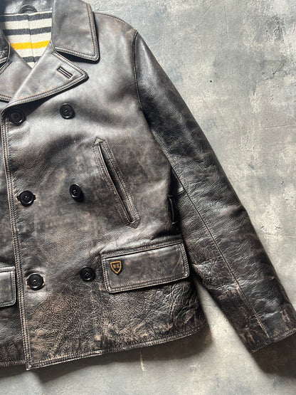 Ralph Lauren Leather Peacoat Jacket (M)
