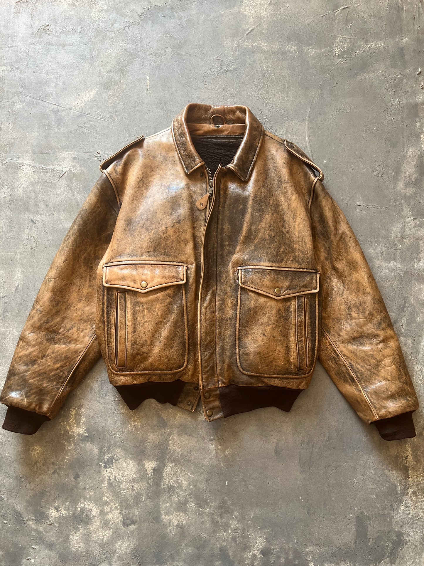 1990’ Alan Gordon Aviator Leather Jacket (L)