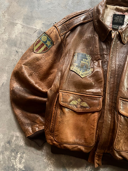 1980’ Avirex A-2 Aviator Leather Jacket (XL)