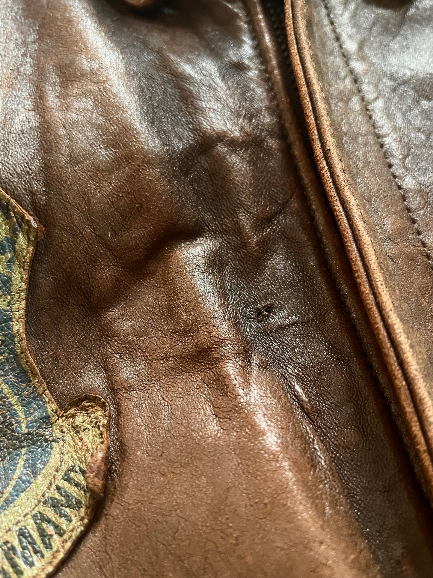 1980’ Avirex A-2 Aviator Leather Jacket (XL)