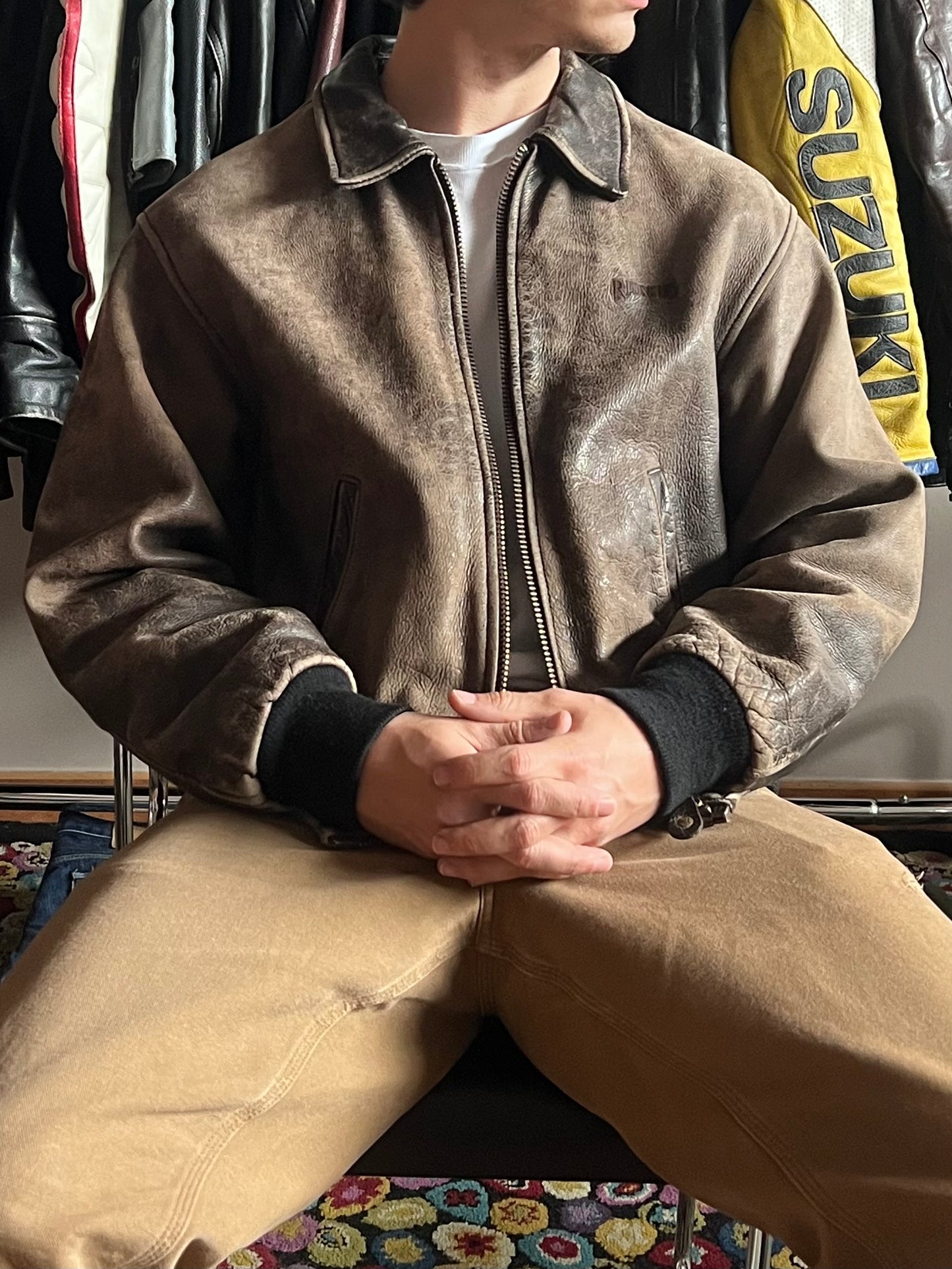 1990’ Redskins Natural Fade Leather Jacket (M)