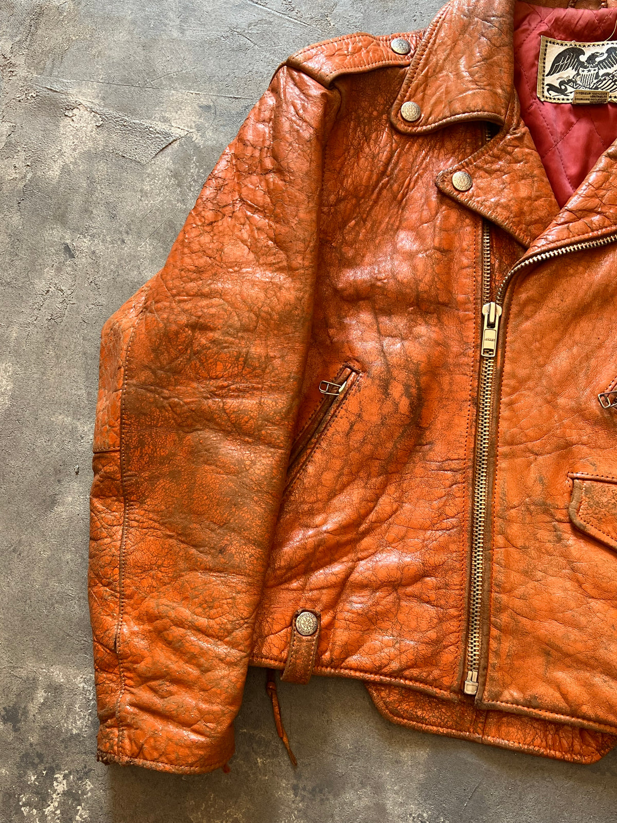 1990’ Distressed Avirex Biker Leather Jacket (M)