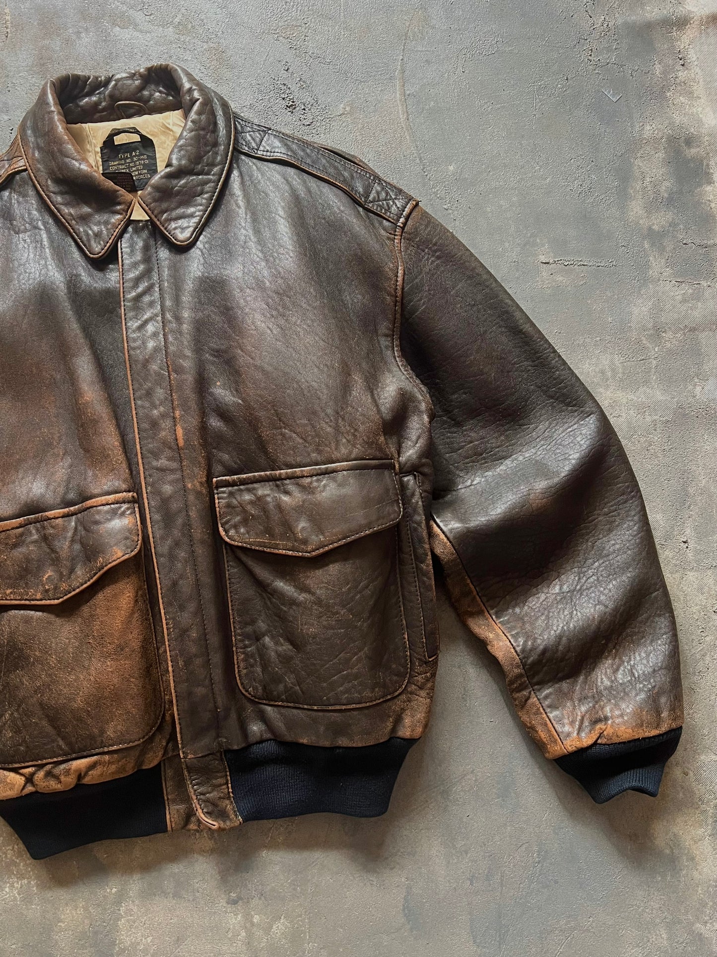 1990’s Avirex A-2 Leather Jacket Made in Korea (M)