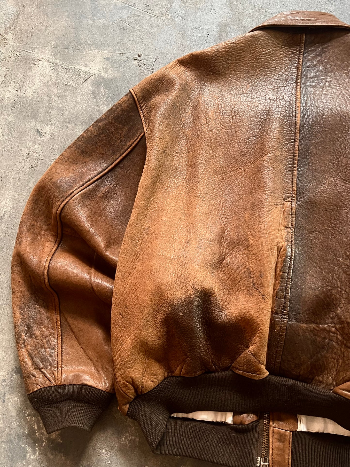 1980’ Avirex A-2 Aviator Leather Jacket (XL)