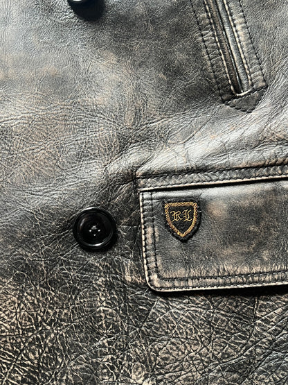 Ralph Lauren Leather Peacoat Jacket (M)