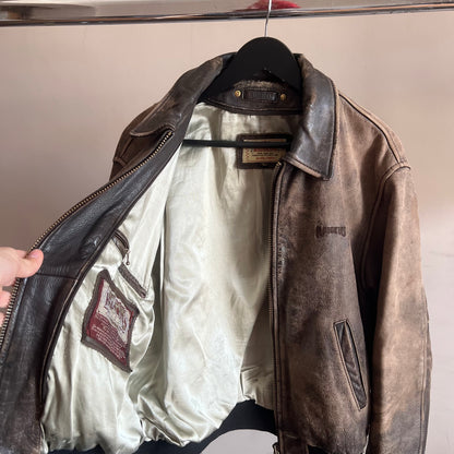 1990’ Redskins Natural Fade Leather Jacket (M)