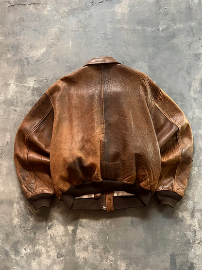1980’ Avirex A-2 Aviator Leather Jacket (XL)
