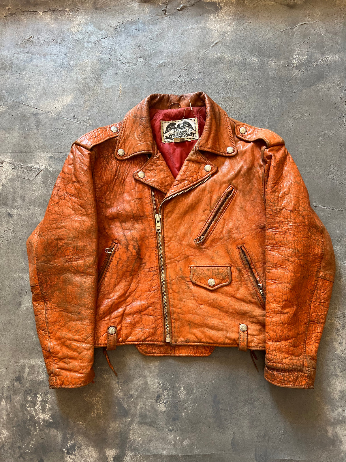 1990’ Distressed Avirex Biker Leather Jacket (M)