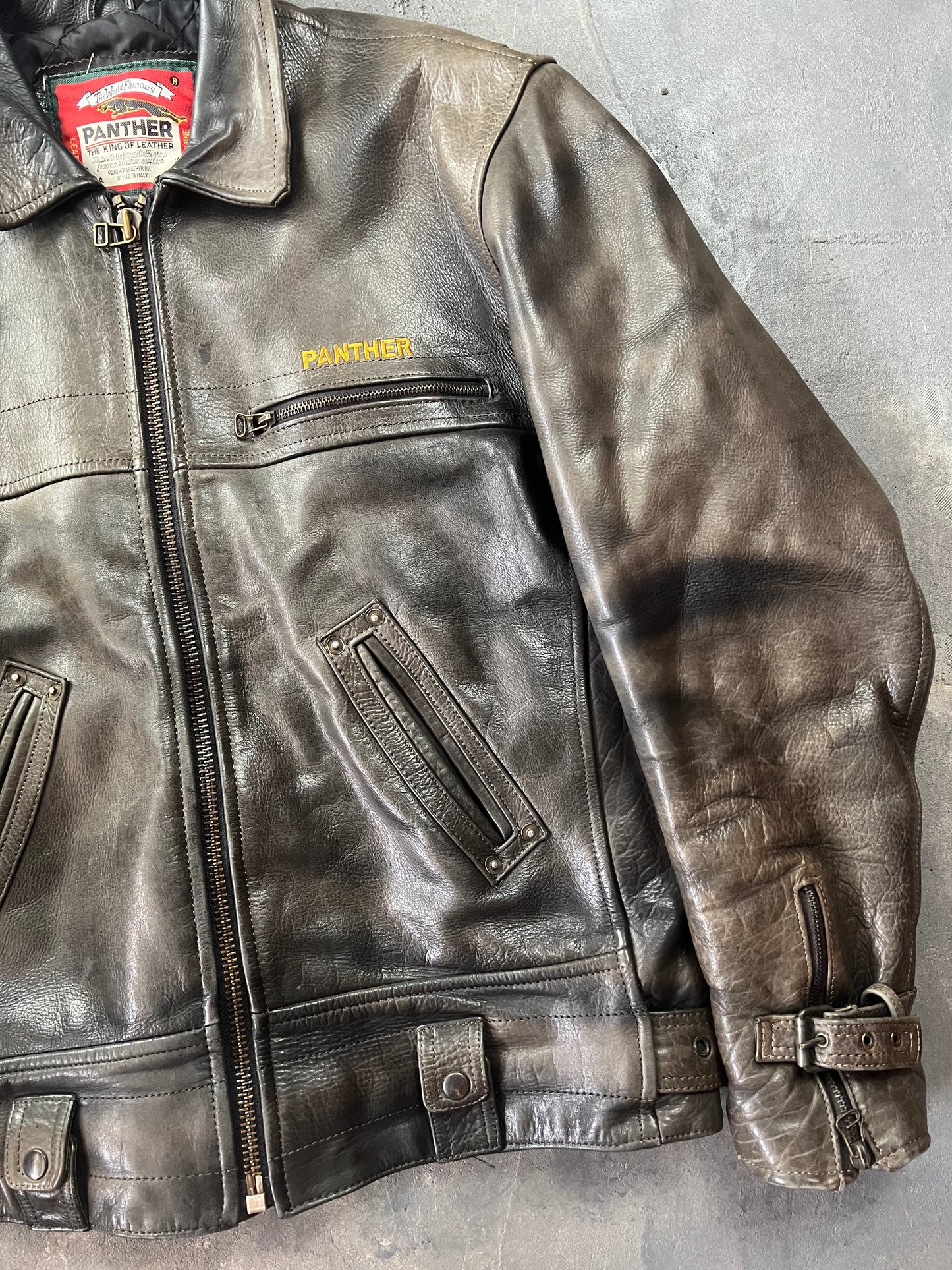 90’s Panther Leather Jacket [Size: XL]
