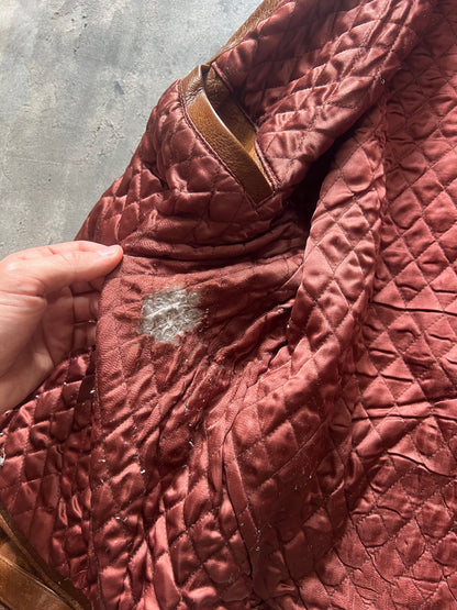 1990’ Red Tips Brown Leather Jacket (M)