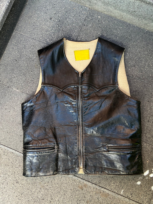 1950’ Italian Leather Vest (M)