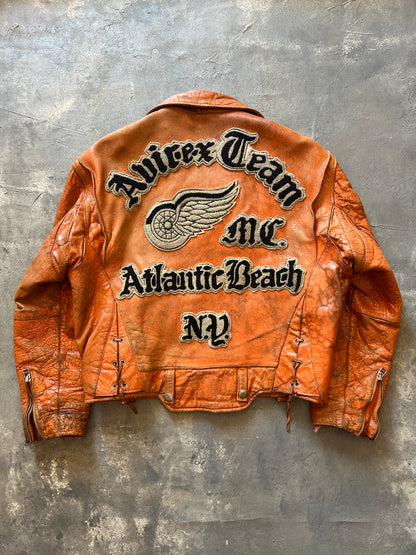 1990’ Distressed Avirex Biker Leather Jacket (M)