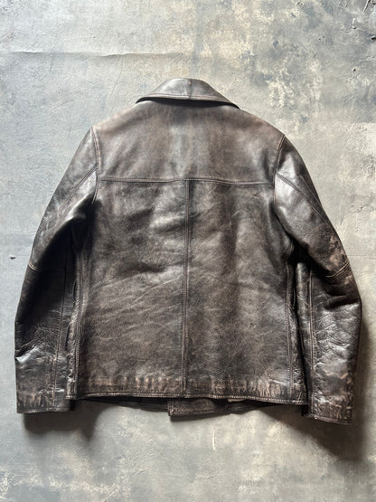 Ralph Lauren Leather Peacoat Jacket (M)