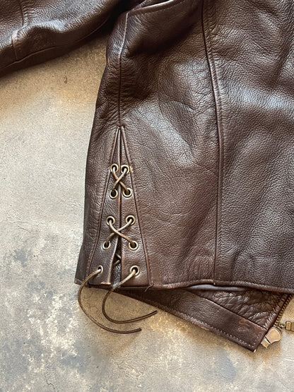 1990’ Leather Biker Jacket Route 66 (L)