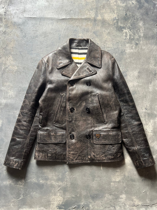 Ralph Lauren Leather Peacoat Jacket (M)