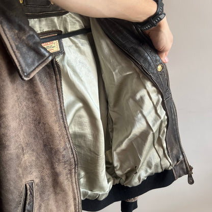 1990’ Redskins Natural Fade Leather Jacket (M)