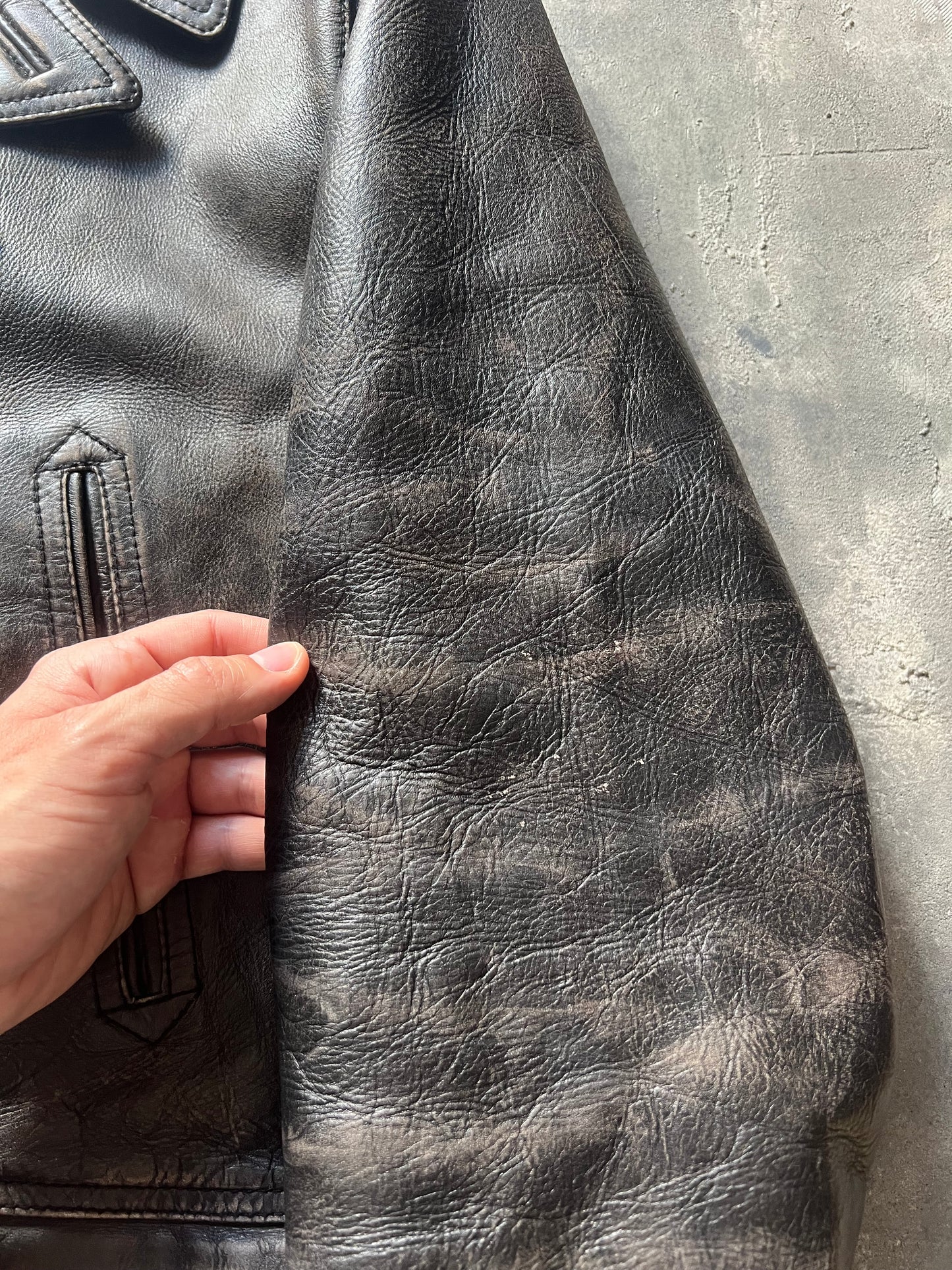 Ralph Lauren Leather Peacoat Jacket (M)