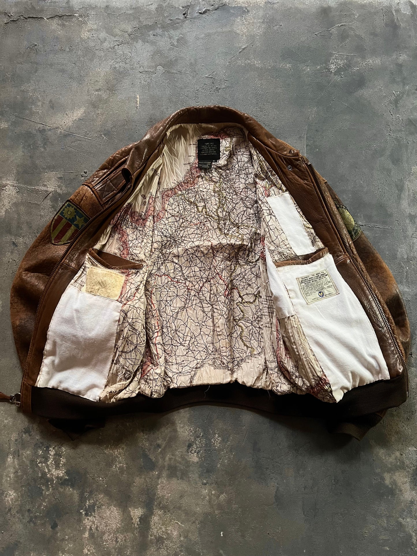 1980’ Avirex A-2 Aviator Leather Jacket (XL)