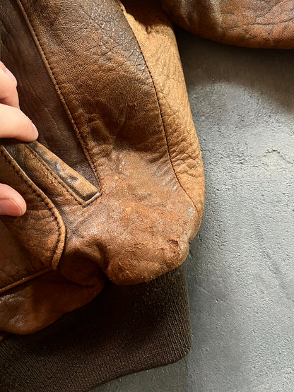 1980’ Avirex A-2 Aviator Leather Jacket (XL)