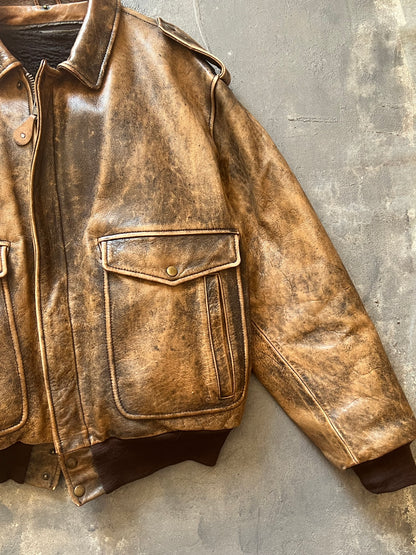 1990’ Alan Gordon Aviator Leather Jacket (L)