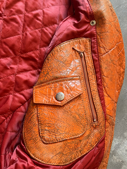 1990’ Distressed Avirex Biker Leather Jacket (M)