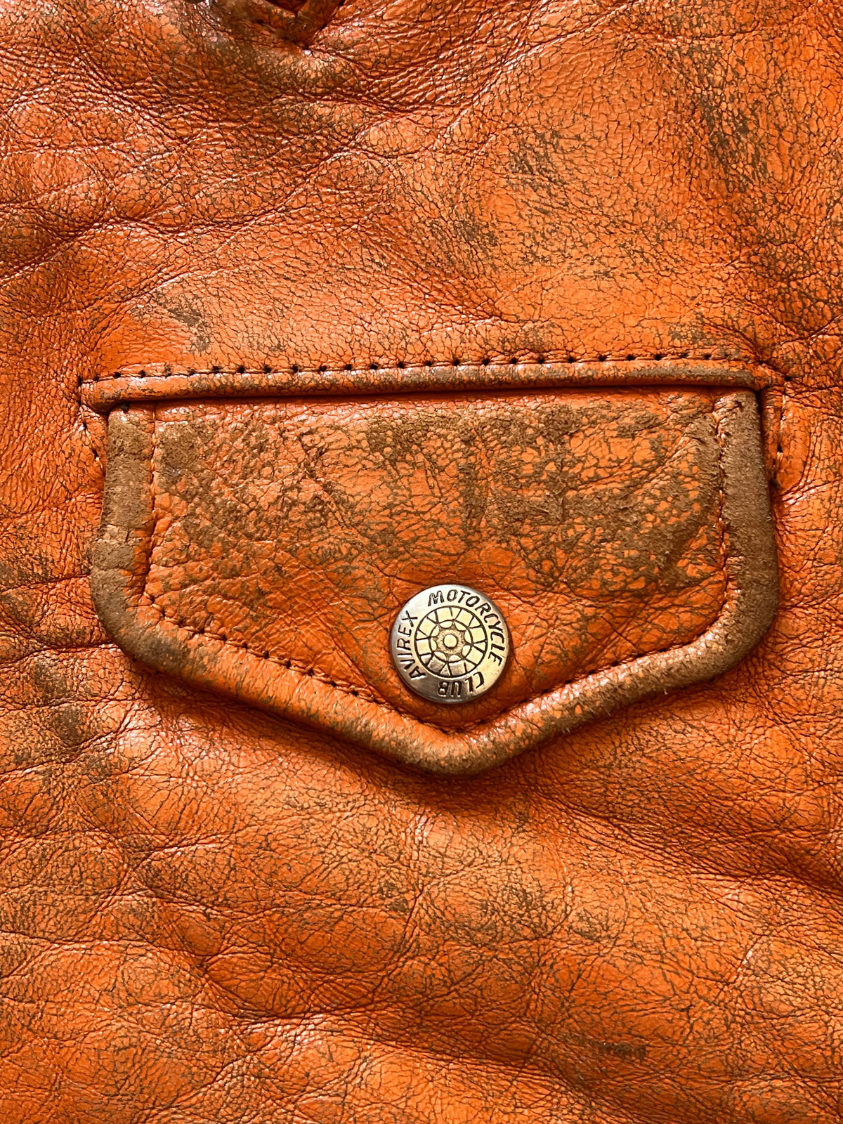 1990’ Distressed Avirex Biker Leather Jacket (M)