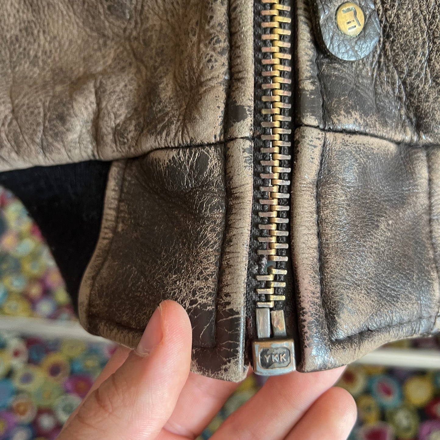 1990’ Redskins Natural Fade Leather Jacket (M)