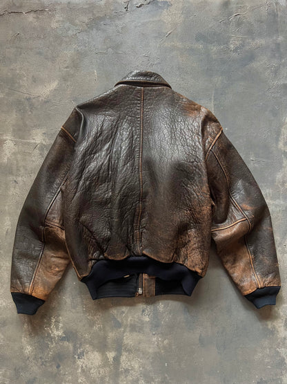 1990’s Avirex A-2 Leather Jacket Made in Korea (M)
