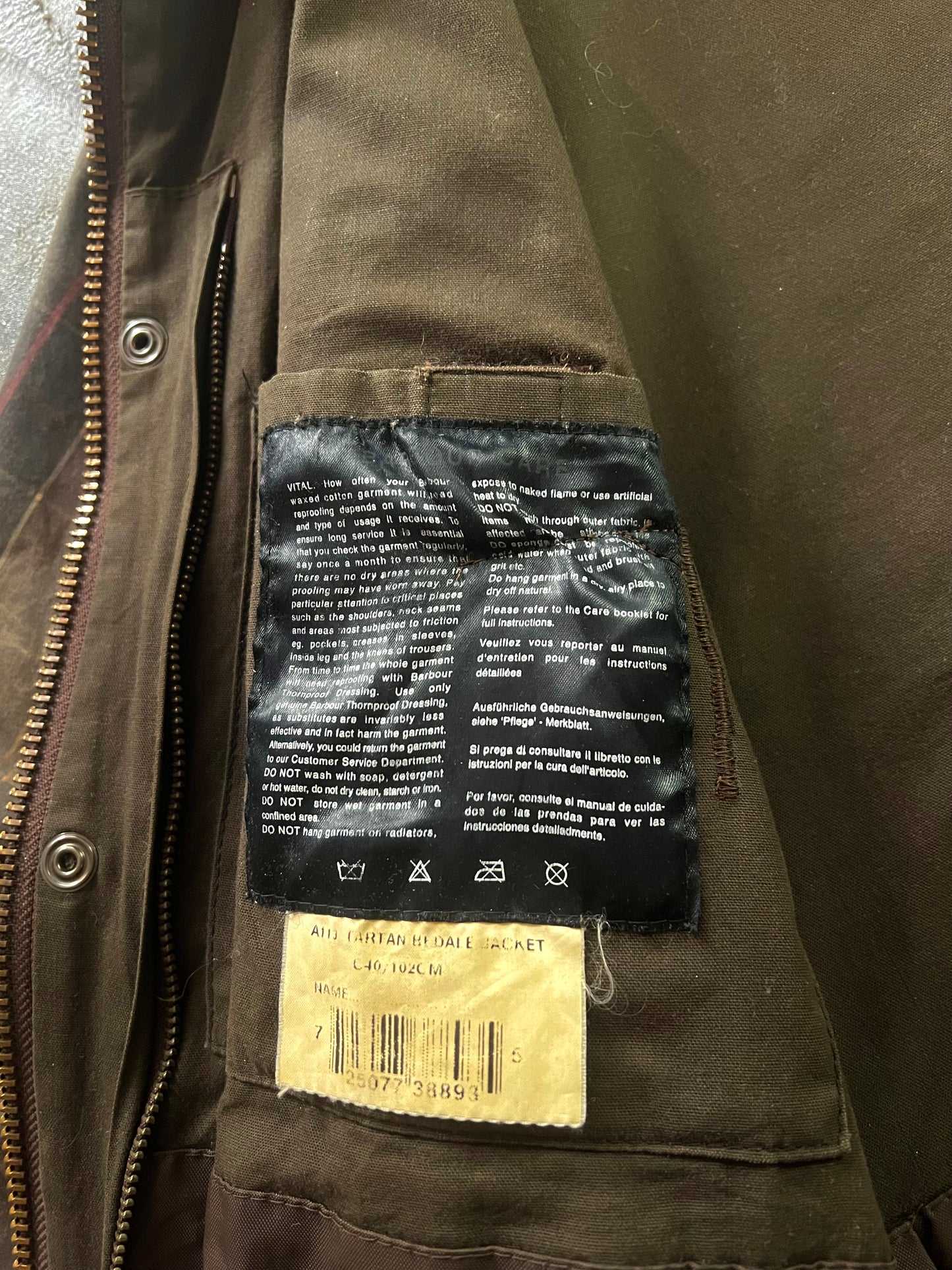 Barbour Tartan Bedale Jacket 102 cm (M)