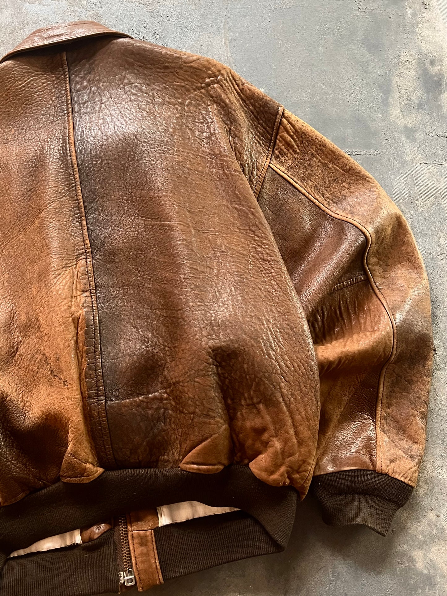 1980’ Avirex A-2 Aviator Leather Jacket (XL)